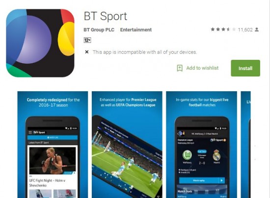 BT Sport app